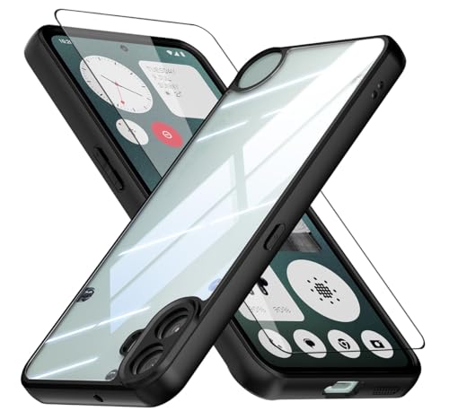 QUIETIP Case for CMF Phone 1 5G with Screen Protector,Clear Shockproof Protective Cover,Black