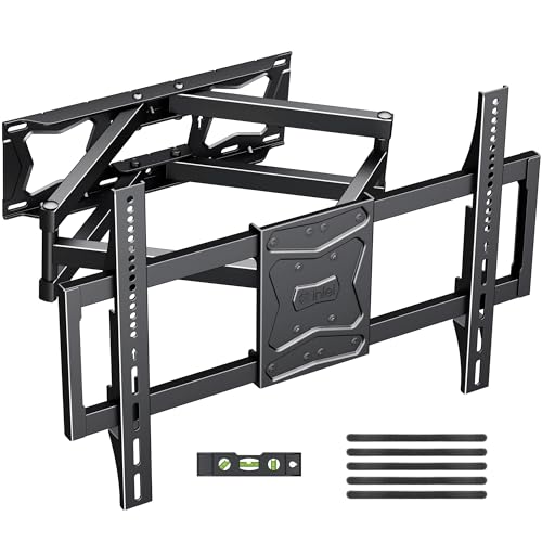 XINLEI Soporte de pared para TV de movimiento completo para la mayoría de televisores planos/curvos de 37 a 86 pulgadas de hasta 60 kg, soporte de inclinación giratorio con 6 brazos articulados, VESA
