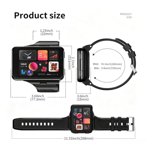 Reloj inteligente de 128 GB compatible con Android y gran pantalla de 2,88" 7