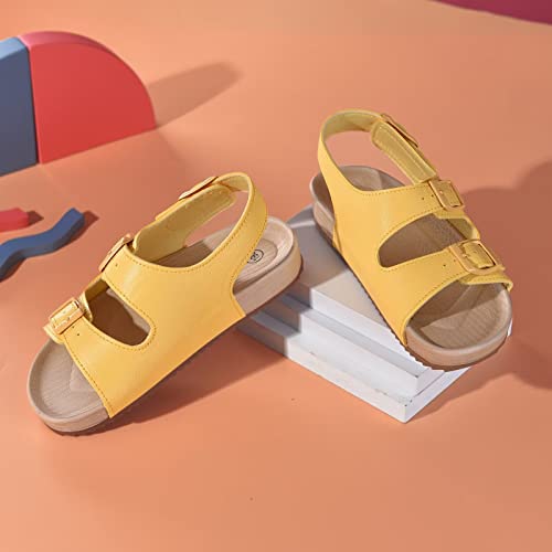 Girls Boys Sandal Adjustable Double Buckle Casual Flat Open Toe Lightweight Summer Shoes Hook Loop Sandal For Toddler Little Big Kid #TOP5