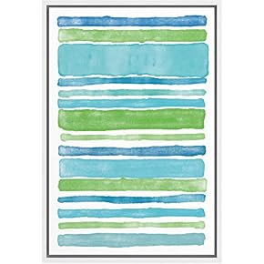 SIGNWIN Framed Canvas Wall Art Green, Blue and...