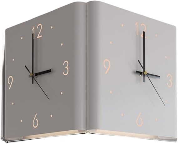 Creative Clock,Fashionable and Versatile Wall Clock,Corner Wall Lamp,Double Sided Corner Creative ClockWhite,c