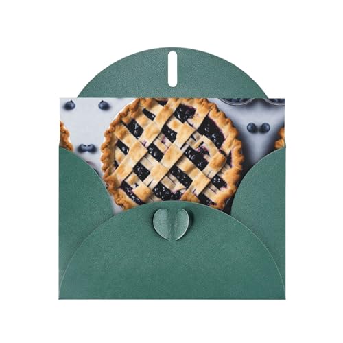 HDSKFNS Blueberry Pie 01 Cartes de vœux imprimées 15,2 x 10,2 cm Cartes en papier nacré avec enveloppes, pour anniversaire, mariage, condoléances