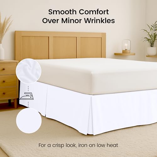 image for Utopia Bedding King Bed Skirt - Soft Quadruple Pleated Ruffle - Easy F