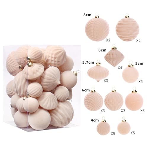 Boules de Noël incassables floquées pour décorations d'hiver intérieures - 7