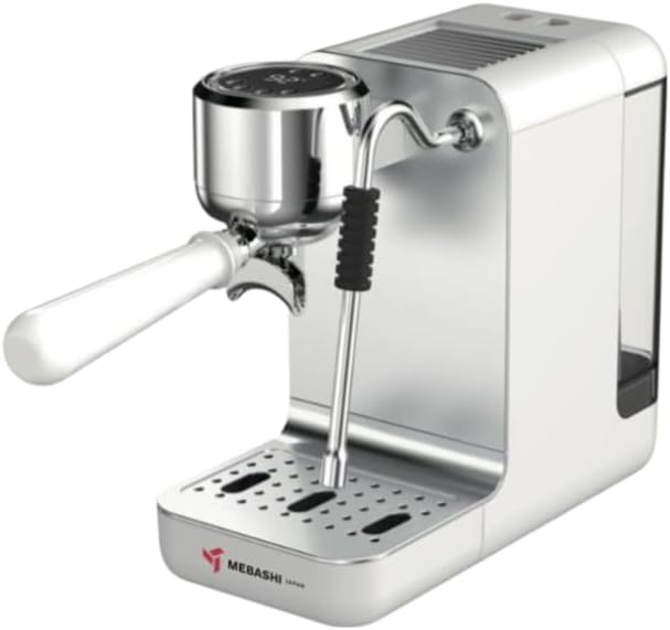 MEBASHI Espresso Coffee Machine with Top Screen - 1.4L, 19 Bar ULKA Pump, PID Temperature Control, (ME-ECM2114) (White)|1350W