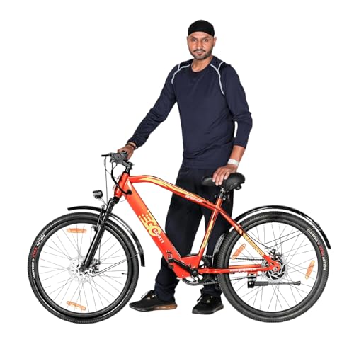 Image of Electric Cycle for Adults, | Ultimate Sport Ride with Dual Disc Brakes | 26 inch Fat Tire Mountain Bicycle 250-Watt Motor | 36V Lithium-Ion Battery Up to 40 km Range and Adjustable Seat (Orange)