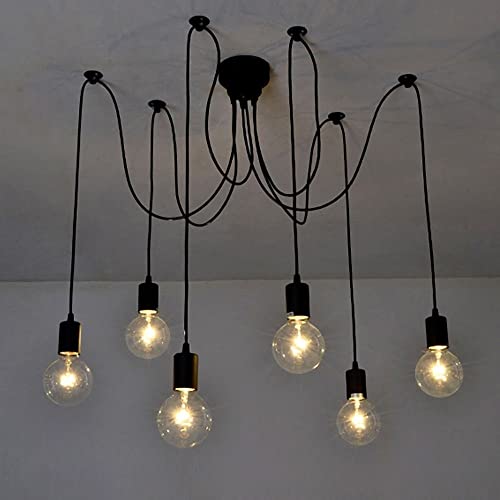 Lustre industriel rétro à 6-8 lampes pour éclairage de plafond