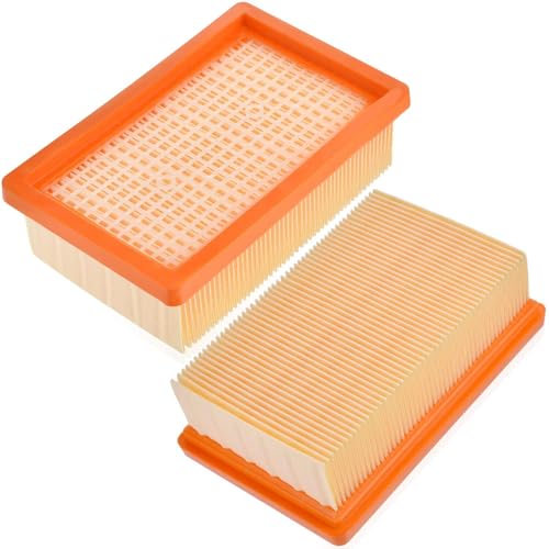 Rebirthcare 2 filtros planos plisados para Kärcher 2.863-005.0 WD4 WD5 WD6 MV4 MV5 MV6 piezas de repuesto para Kärcher aspiradora