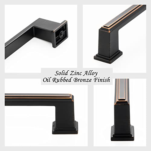 ASKANO 30 Pack 6-1/4 Inch Hole Centers, Oil Rubbed Bronze Cabinet Pulls Brushed Bronze Cabinet Handles Bronze Kitchen Hardware for Cabinets ZP2206 Drawer Bedroom Dresser Bathroom Vanity Cupboard