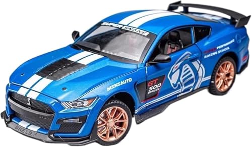 Image of 1:32 Scale Shelby Mustang GT500 Die-Cast Model Car - Blue Metal Toy Car