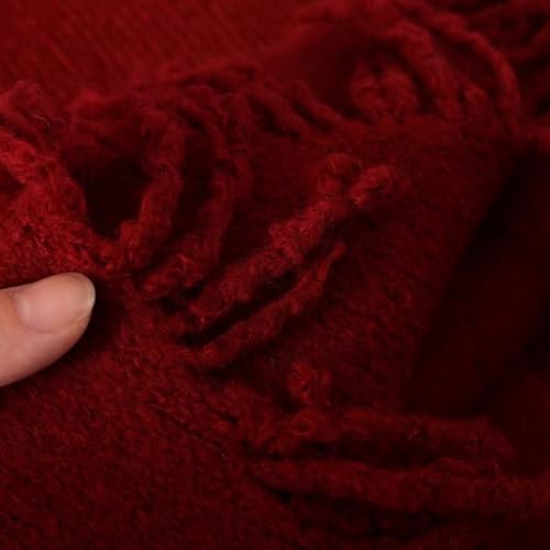 Pashmina Shawl Wraps With Tassels, Womens Solid Color Shawl, Cardigan Cape Wool Cashmere Shoulder Top Sweater Scarf4