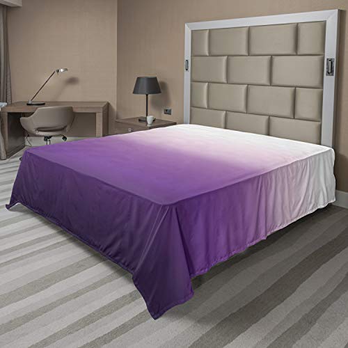 Ambesonne Ombre Flat Sheet, Arrangement with Gradual Color Change Abstract Tone Composition Modern, Soft Comfortable Top Sheet Decorative Bedding 1 Piece, Queen Size, Purple Lavender
