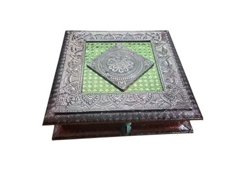 Image of Wooden Decorative Dry Fruit Box 8x8 Inch | Handcrafted Storage for Dry Fruits, Sweets & Snacks | Traditional Gift Box for Diwali, Wedding Return Gifts & Festive Decor