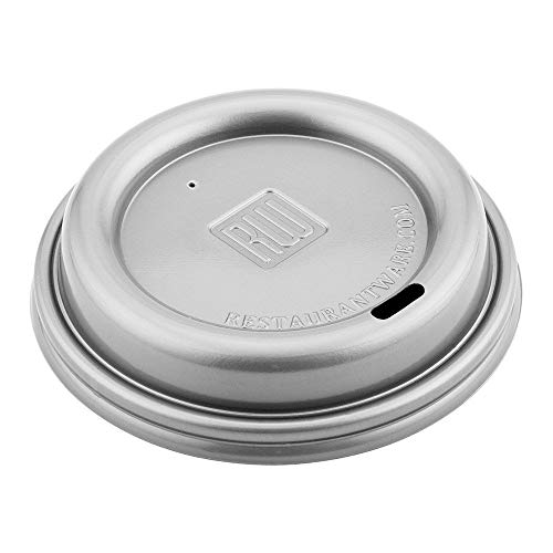 Restaurantware LIDS ONLY: Restpresso Coffee Cup Lids For 4 Ounce Cups 500 Disposable Paper Cup Lids - Cups Sold Separately Elevated Drinking Spout Gray Plastic Hot Cup Lids Air Flow Vent