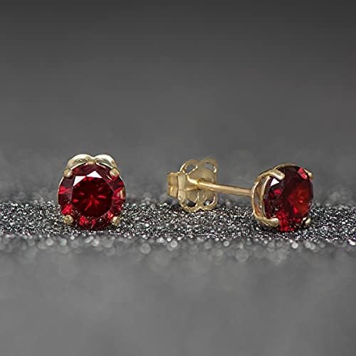 Aeon Birthstone Stud Earrings - January Red Garnet, January Garnet - Image 4