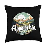 Funny Southern States Slang Gifts Appalachia Landscape West Virginia Appalachian Logo Throw Pillow, 18x18, Multicolor