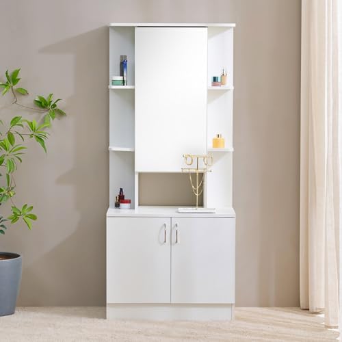 Image of Home Centre | Helios - Alton | Engineered Wood | Dresser Mirrors | White | 1 Year Warranty