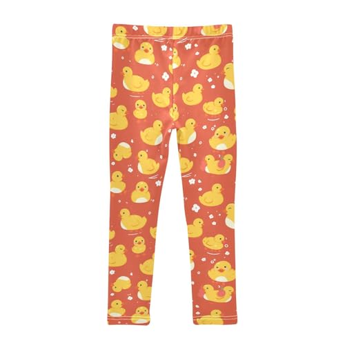 Children Cute Yellow Rubber Ducks Kids Baby Girls Cotton Leggings Stretch Full Length Dance Pants Gym2