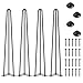 SMARTSTANDARD 28 Inch Hairpin Table Legs, 3 Steel Rods 1/2 Inch Pipe Diameter, 800lbs Load Capacity, Mid-Century Style for Coffee Table, Side Table, Night Stand (Black, 4PCS)