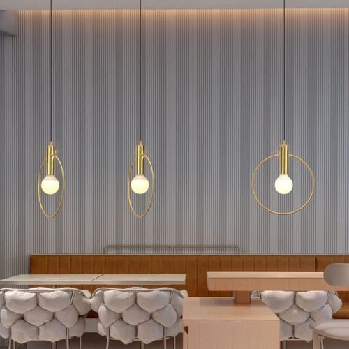 Luminaire suspendu géométrique à une tête or moderne de 29cm