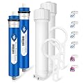 Membrane Solutions Reverse Osmosis Membrane 50 GPD and 1812/2012 RO Housing Kit with Wrench, Check Valve and Elbow Fittings (Set of 2)
