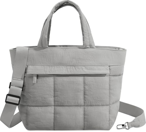 VASCHY Small Puffer Tote Bag for Women, Lightweight Mini Quilted