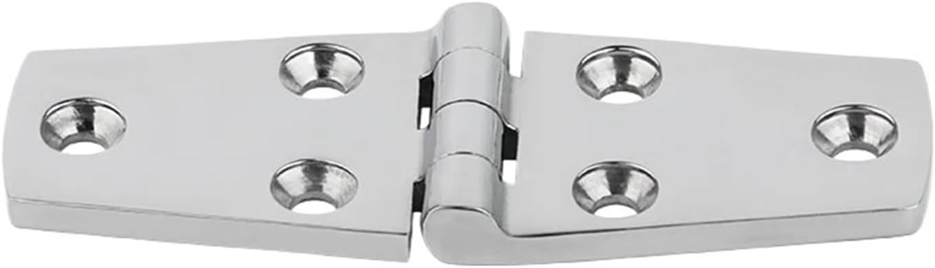 8PCS Stainless Steel Cast Door Strap Hinge with 6 Holes Mirror Polishing Hinges Boat Hardware Parts Hinges-38X102MM