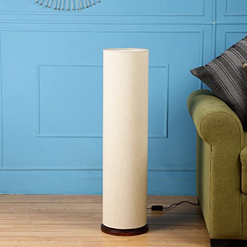 Image of Cylinder Shape Wooden Base, Corner Decorative Floor lamp, Bedroom, Living Room, Home Decor, Pack of 1 (Flex)