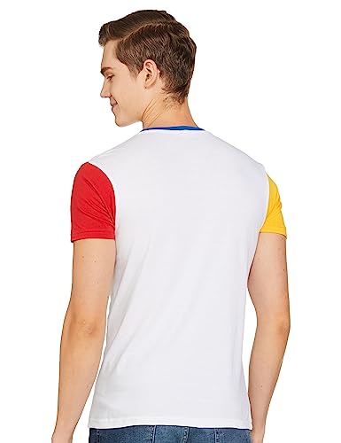 Image of Pepe Jeans Men's Cotton Western Slim Fit Color Block T-Shirt (Pack of 1)