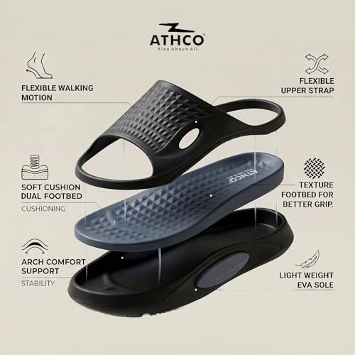 Image of Men's Acupressure Slippers & Flip-Flops | Soft Foot Massager, Lightweight, Anti-Skid, Waterproof Comfort Slippers for Men & Boys | Daily Casual Wear