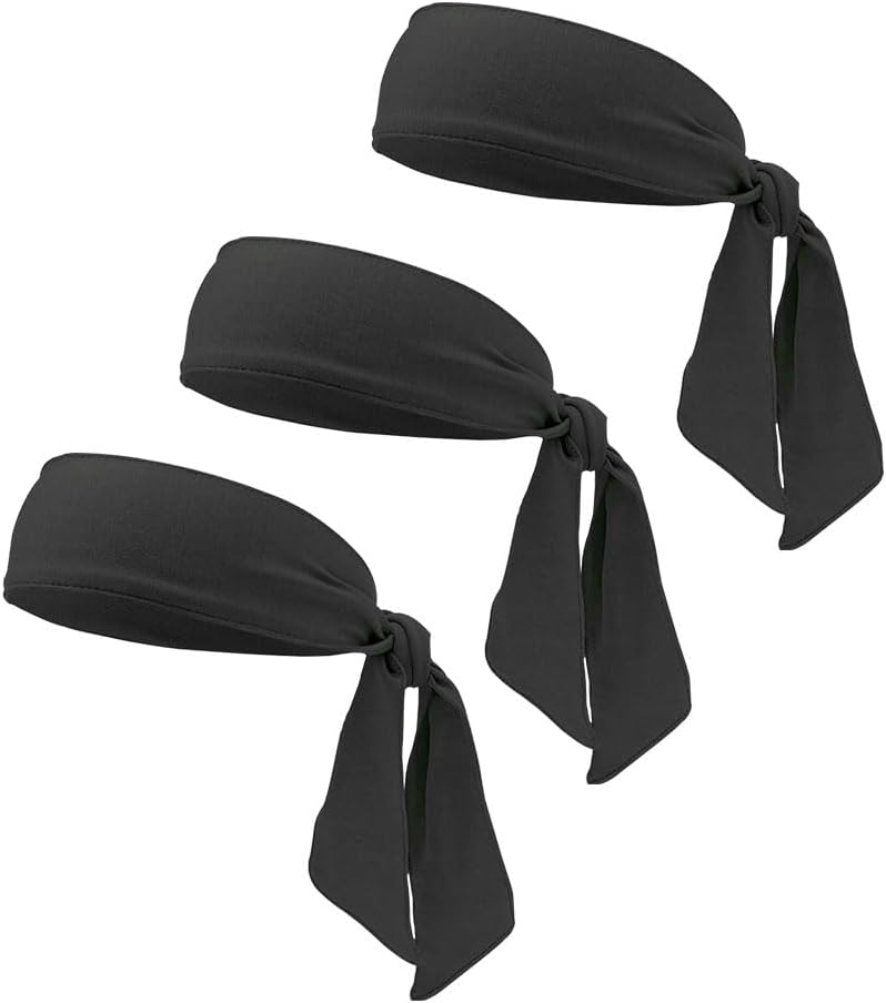 Sports Headband, 3 Pcs Tennis Headband Sport Dry Head Tie Hair Band Unisex Sweatband for Basketball Running Tennis Karate Athletics Workout