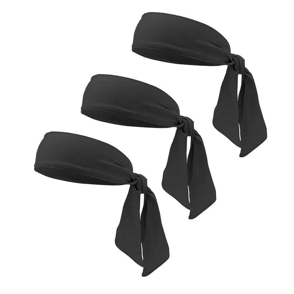 Sports Headband, 3 Pcs Tennis Headband Sport Dry Head Tie Hair Band Unisex Sweatband for Basketball Running Tennis Karate Athletics Workout