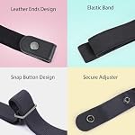 WHIPPY No Buckle Elastic Stretch Belts for Women Men Buckle Free Adjustable Belt for Jeans Pants