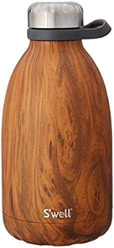 S'well Stainless Steel Roamer Bottle - 64 Fl Oz - Teakwood - Triple-Layered Vacuum-Insulated Containers Keeps Drinks Cold for 81 Hours and Hot for 29 - with No Condensation - BPA Free Water Bottle