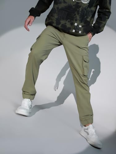 Image of Hubberholme Mens Grey Mid-Rise Cotton Casual Joggers HHMWJS004
