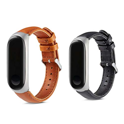 Pulseira de substituição UKCOCO compatível com Xiaomi Mi Band 4 – Pulseira de relógio de couro ajust