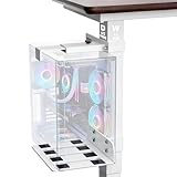 grand bureau ordinateur Installation sans perçage : la conception de la pince en U se fixe fermement sous la table sans perçage ; glissez ±4,5 mm pour un ajustement précis en desserrant et en serrant les vis - idéal pour les petites tolérances ou déformations ; tout le matériel nécessaire et les instructions détaillées sont inclus (français non garanti)