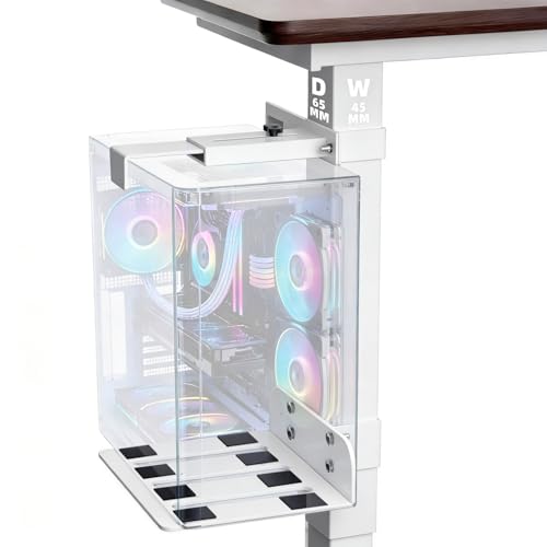 Supporto PC Sotto Scrivania,Capacità di Carico di 35 KG,Bianco