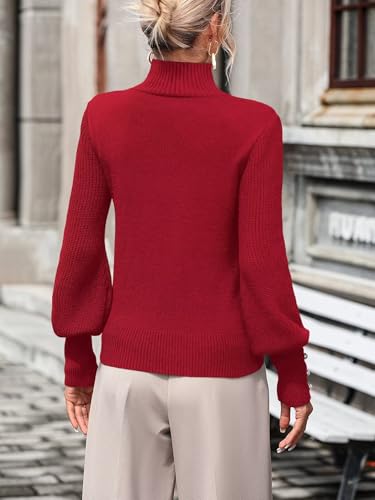 Image of Upopby Women's Fall Winter Turtleneck Sweaters Knitted Pullover Sweater Top