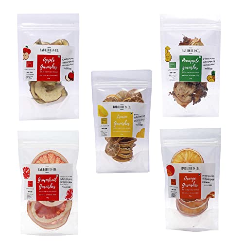 Image of Bab Louie & Co. Dehydrated Fruits Garnishes For Cocktail, Mocktail, Detox Water, Green Tea, Snacks - Gluten free, Vegan, Air Dried, No Sugar 100% Natural (Pack of 5) (25gm)