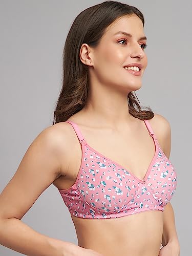 Image of Women's Cotton Floral Printed Lightly Padded Full Coverage Non-Wired T-Shirt Bra