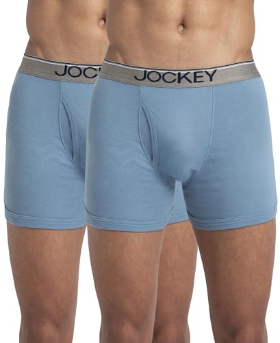 Image of Jockey 8009 Men's Super Combed Cotton Rib Solid Boxer Brief with Ultrasoft Waistband (Pack of 2)
