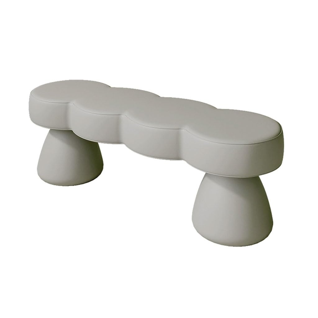 Banc ottoman capitonné gris de 120 cm avec meuble à chaussures pour entrée