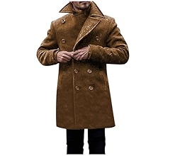 Double Breasted Trench Coat Men Winter Thickened Warm Mid