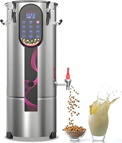 Máquina comercial de leche de soja, grande, de acero inoxidable, de 11/18/22 L, automática, eléctrica, con filtro extraíble, para desayunos.(22L)