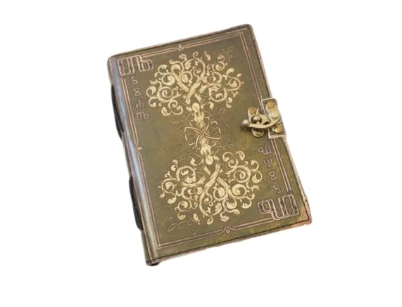 Agenda vintage en cuir blanc bloc note papier blanc vierge
