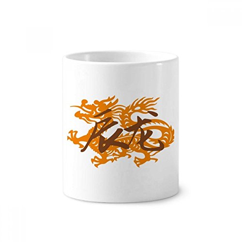 Porte-brosses à dents Dragon Chinois en céramique pour salle de bain
