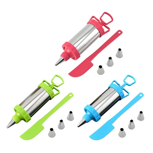 Jeringa de metal para decoración de pasteles, kit de tuberías de acero inoxidable, inyector de relleno de cupcakes, herramienta profesional de glaseado y decoración para hornear, fabricada con