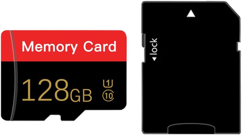 Micro Memory Card 128GB with Adapter, C10/U1/UHS-I/A1 TransFlash Card, TF Card for Camera, Smartphone, Tablet, Drone (Red 128GB)